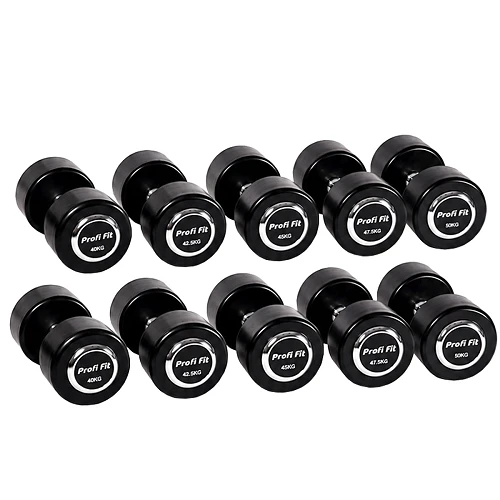 Гантельный ряд профессиональный (шаг 2,5 кг, 5 пар) PROFI-FIT 40-50 кг