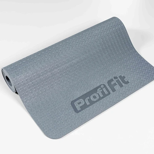 Коврик для йоги и фитнеса СТАНДАРТ (графит) 5 мм PROFI-FIT — фото 6