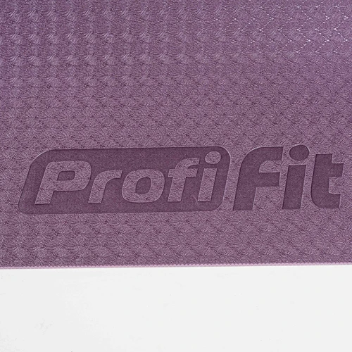 Коврик для йоги и фитнеса БАЗА (бордовый-пудровый) 5 мм PROFI-FIT — фото 3