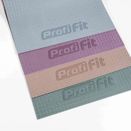 Коврик для йоги и фитнеса БАЗА (бордовый-пудровый) 5 мм PROFI-FIT — фото 8