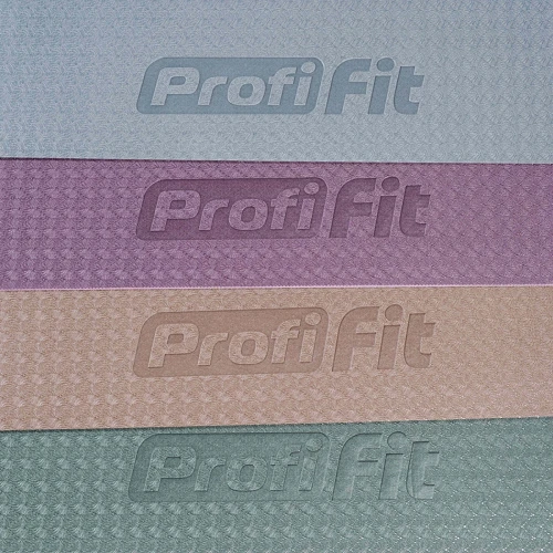 Коврик для йоги и фитнеса БАЗА (бордовый-пудровый) 5 мм PROFI-FIT — фото 9