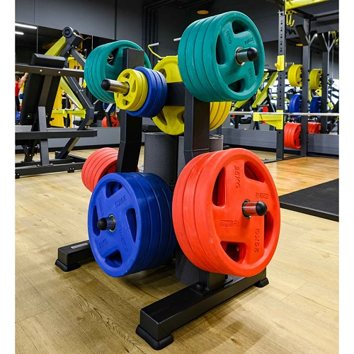 Диск обрезиненный (четыре хвата, цветной) D51 мм PROFI-FIT 10 кг — фото 3