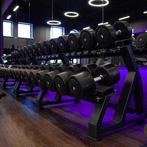 Гантельный ряд силовой (шаг 2,5 кг, 5 пар) PROFI-FIT 40-50 кг — фото 3