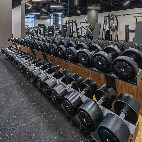 Гантельный ряд силовой (шаг 2,5 кг, 5 пар) PROFI-FIT 40-50 кг — фото 6