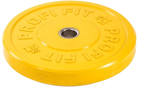 Диск для штанги каучуковый, цветной D51 мм PROFI-FIT 15 кг — фото 3