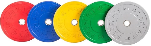 Диск для штанги каучуковый, цветной D51 мм PROFI-FIT 15 кг — фото 4