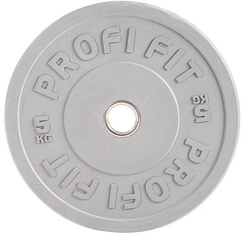 Диск для штанги каучуковый, цветной D51 мм PROFI-FIT  5 кг