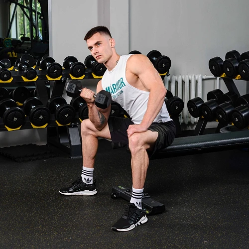 Гантель гексагональная обрезиненная PROFI-FIT  8 кг — фото 4