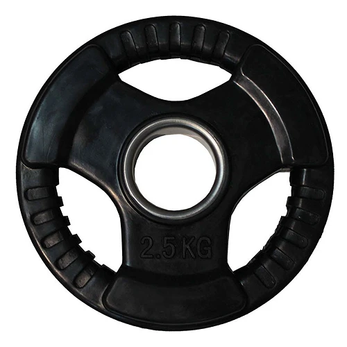 Диск обрезиненный (три хвата, черный) D51 мм PROFI-FIT  2,5 кг