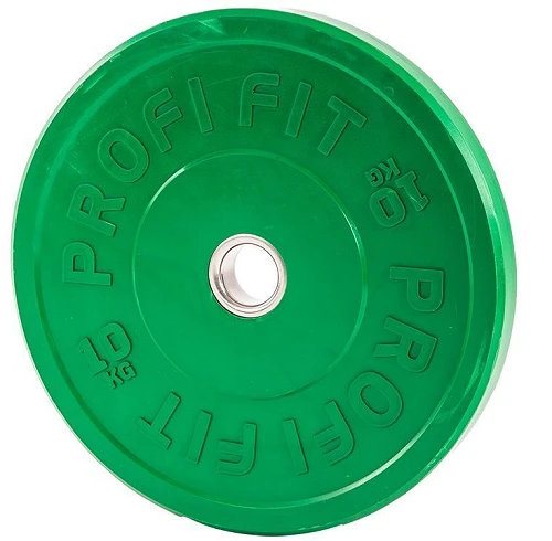 Диск для штанги каучуковый, цветной D51 мм PROFI-FIT 10 кг — фото 2