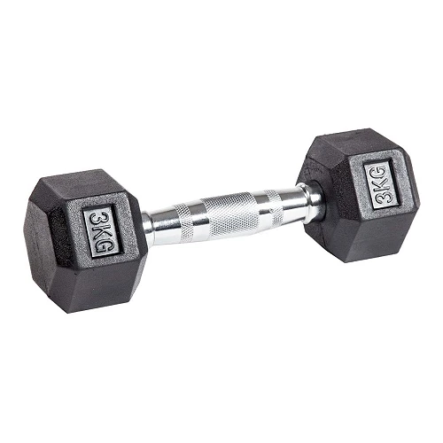 Гантель гексагональная обрезиненная PROFI-FIT  3 кг