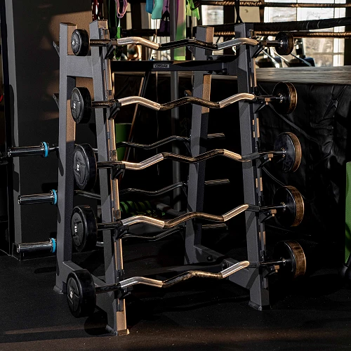 Набор изогнутых обрезиненных штанг (шаг 5 кг, 5 шт) PROFI-FIT 10-30 кг — фото 2