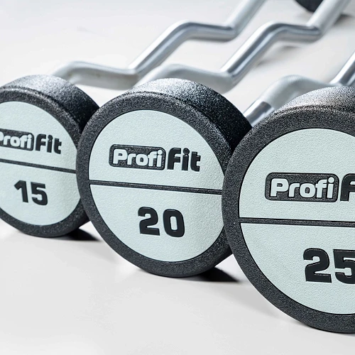 Набор изогнутых полиуретановых штанг (шаг 5 кг, 5 шт) PROFI-FIT 10-30 кг — фото 2