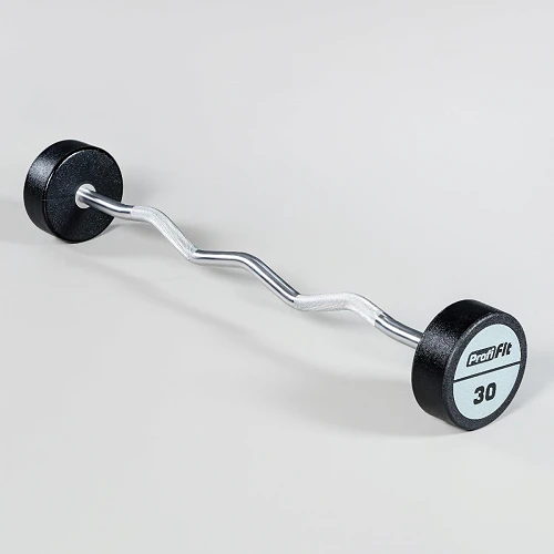 Набор изогнутых полиуретановых штанг (шаг 5 кг, 5 шт) PROFI-FIT 10-30 кг — фото 9