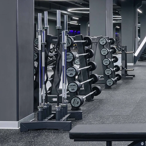 Набор изогнутых полиуретановых штанг (шаг 5 кг, 5 шт) PROFI-FIT 35-55 кг — фото 13