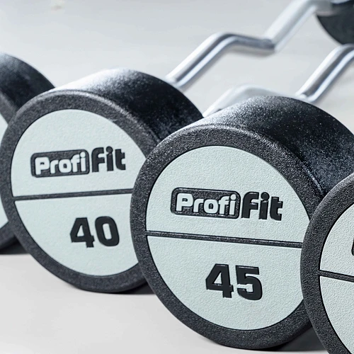 Набор изогнутых полиуретановых штанг (шаг 5 кг, 5 шт) PROFI-FIT 35-55 кг — фото 3