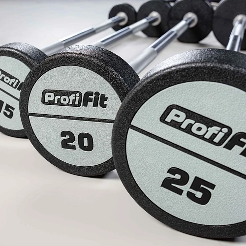 Набор прямых полиуретановых штанг (шаг 5 кг, 5 шт) PROFI-FIT 10-30 кг — фото 6