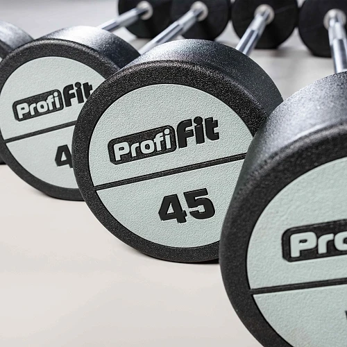 Набор прямых полиуретановых штанг (шаг 5 кг, 5 шт) PROFI-FIT 35-55 кг — фото 4